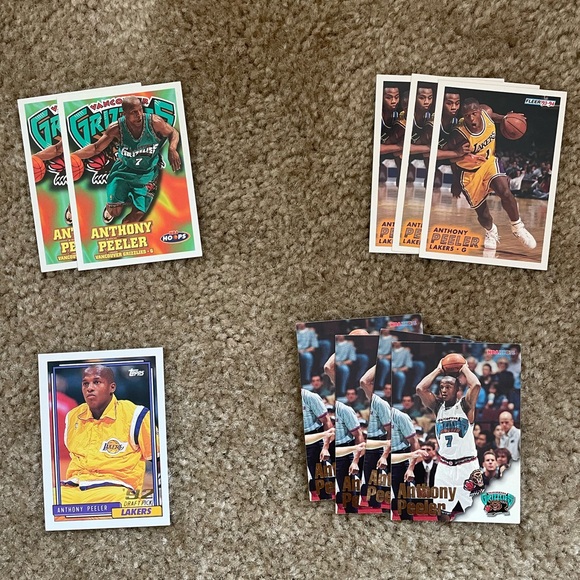 Other - Set of 10 Anthony Peeler basketball cards Grizzlies And Lakers